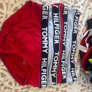 Tommy Hilfiger Red and Gray Boxer Briefs Set